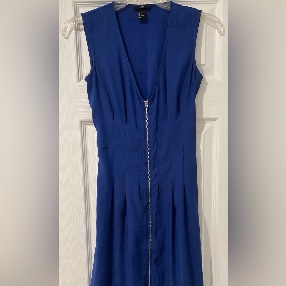 Blue knee length dress